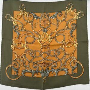 100% Authentic Vintage Hermes 17" Silk Scarf -"L'Instruction du Roy"